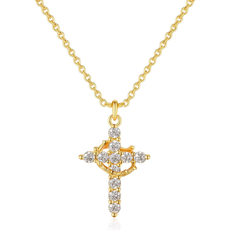 Eloura Crown and Cross Necklace