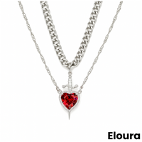 Silver with Red Heart