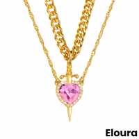 Gold with Pink Heart