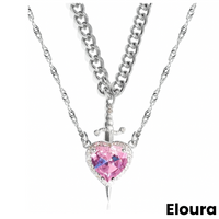 Silver with Pink Heart