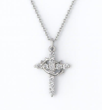 Eloura Crown and Cross Necklace