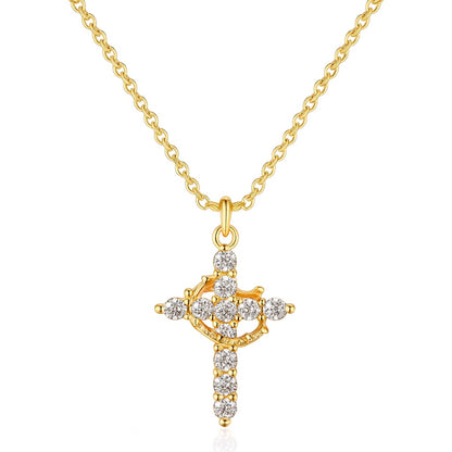 Eloura Crown and Cross Necklace