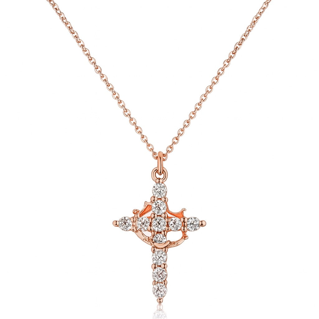 Eloura Crown and Cross Necklace