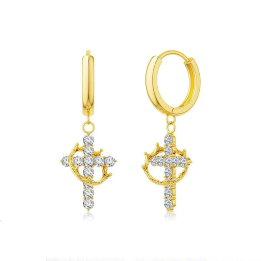 Eloura Crown and Cross Earrings 