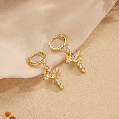 Eloura Crown and Cross Earrings 